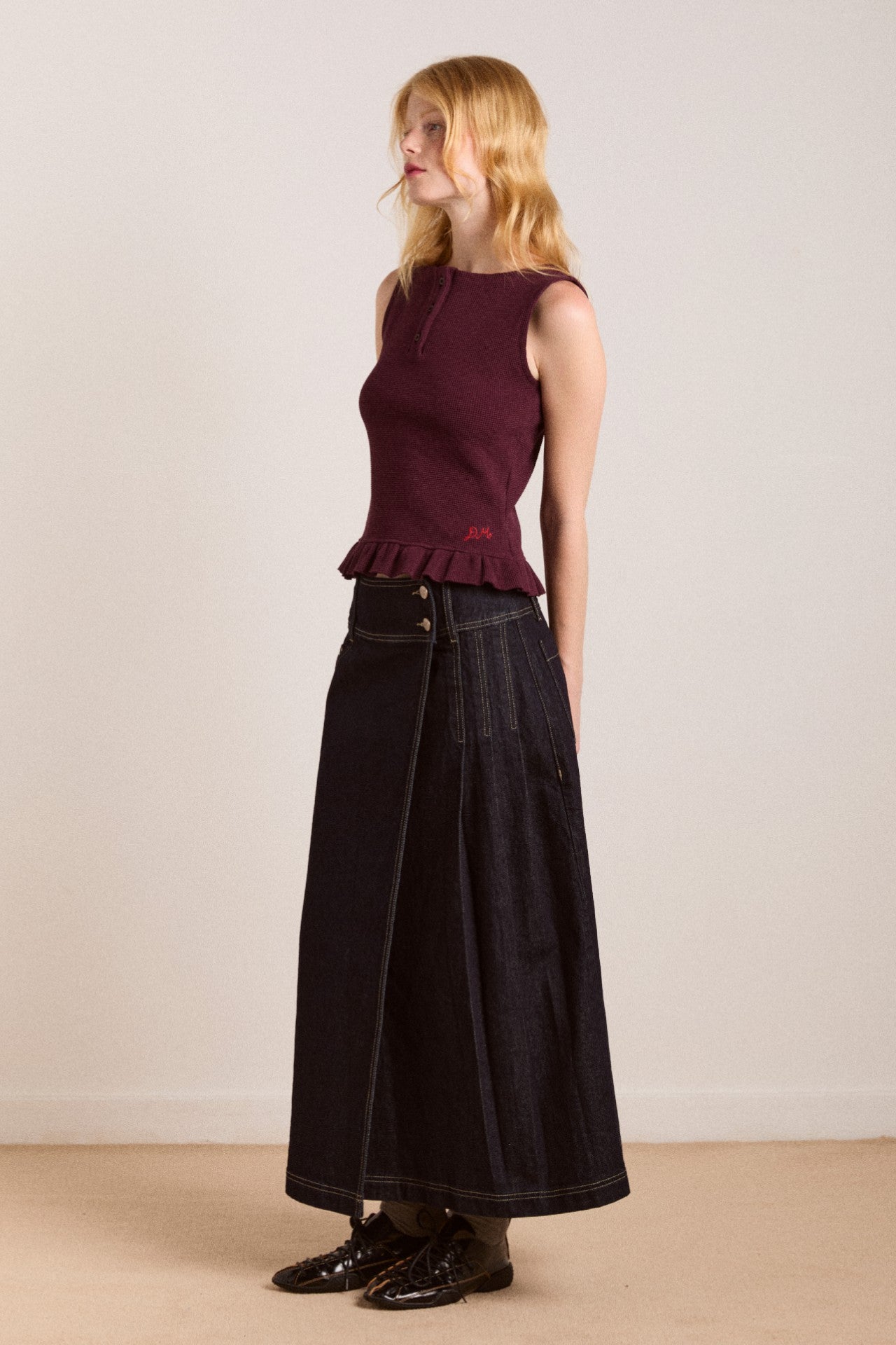 raye denim skirt - dark indigo