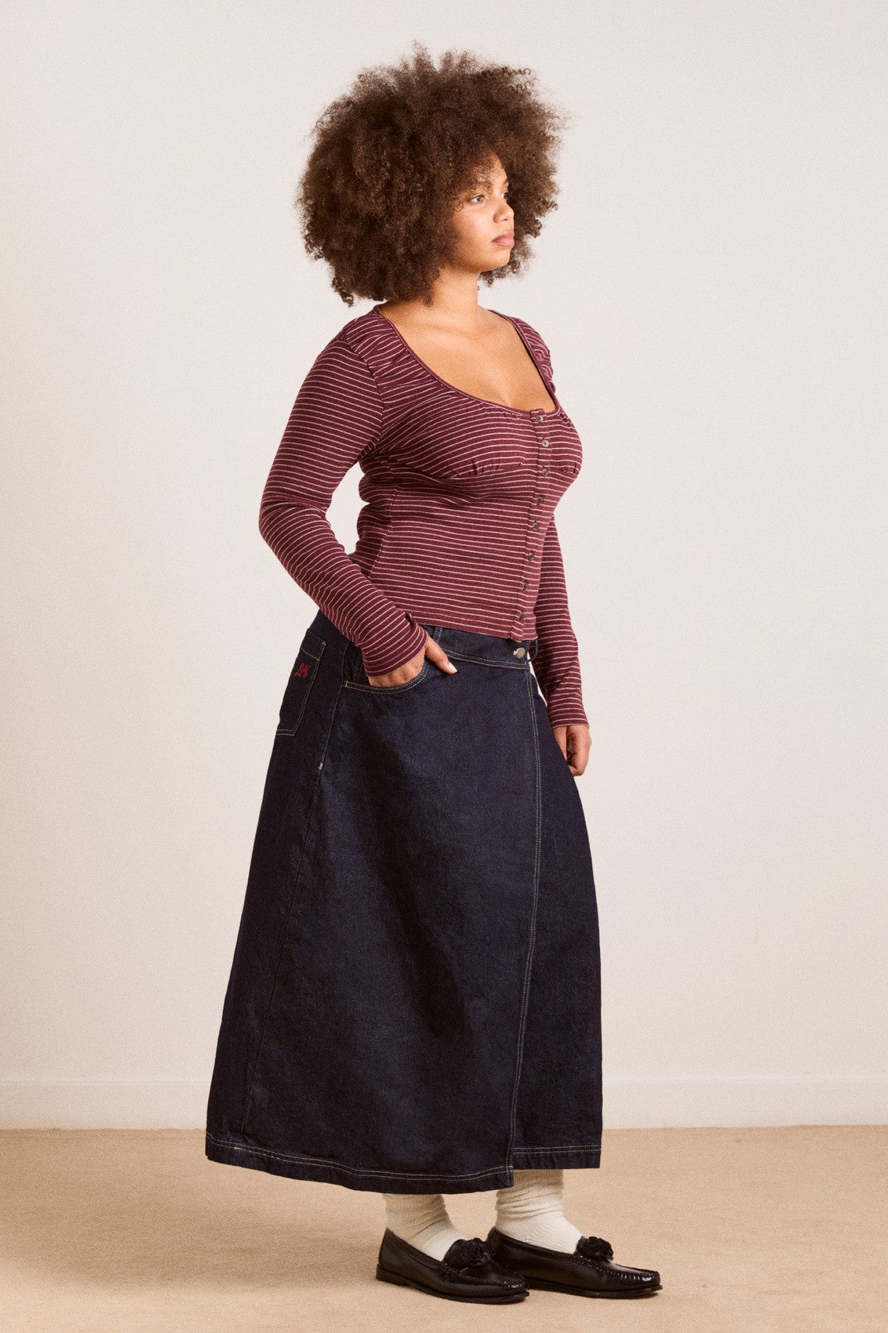 raye denim skirt - dark indigo