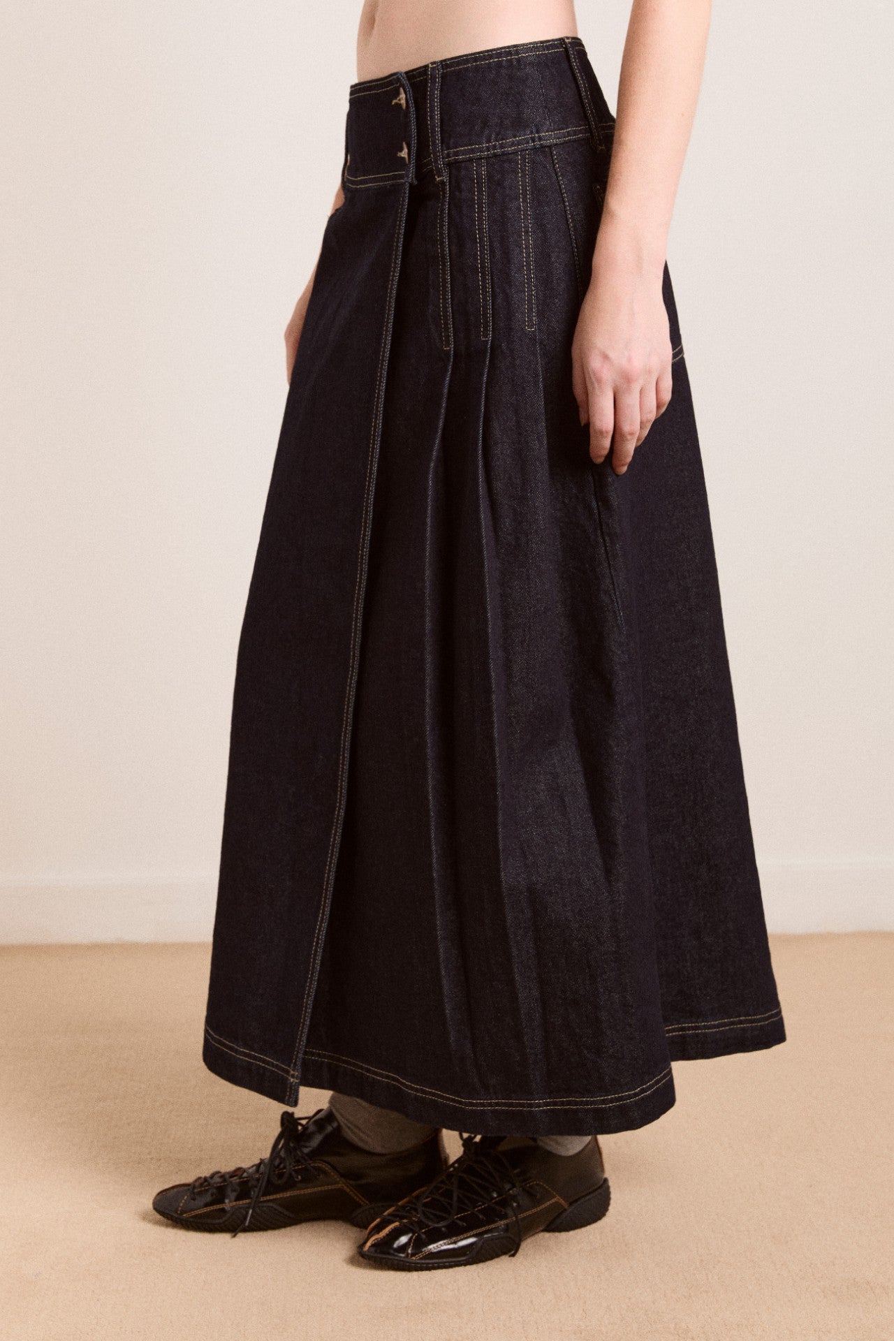 raye denim skirt - dark indigo