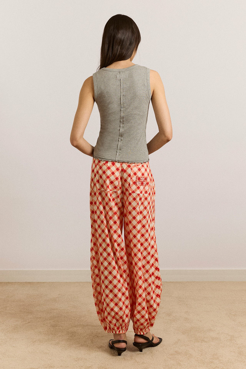 fernanda sheer trousers - red gingham