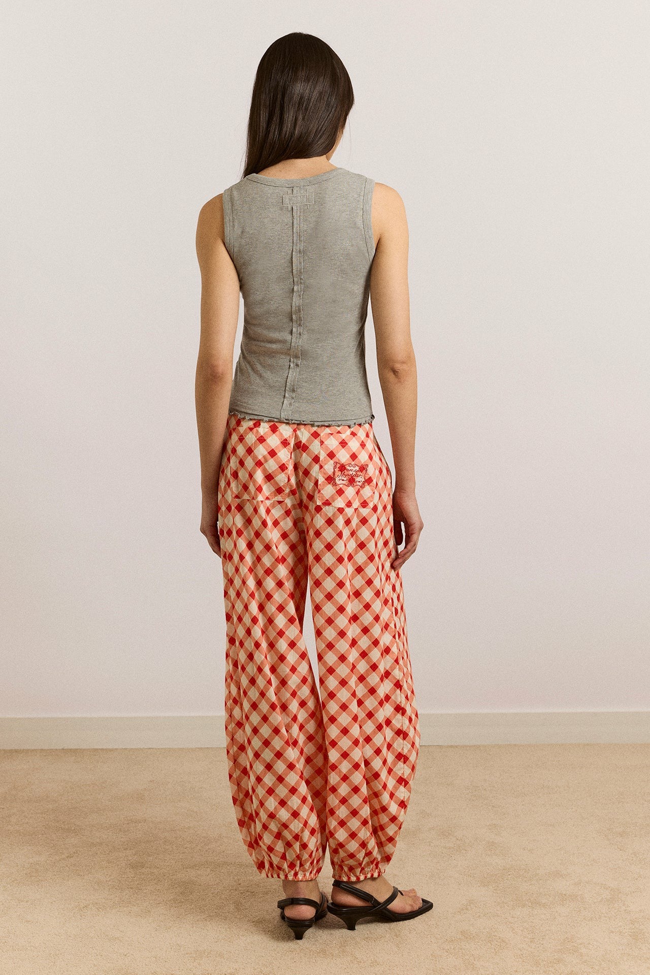 fernanda sheer trousers - red gingham