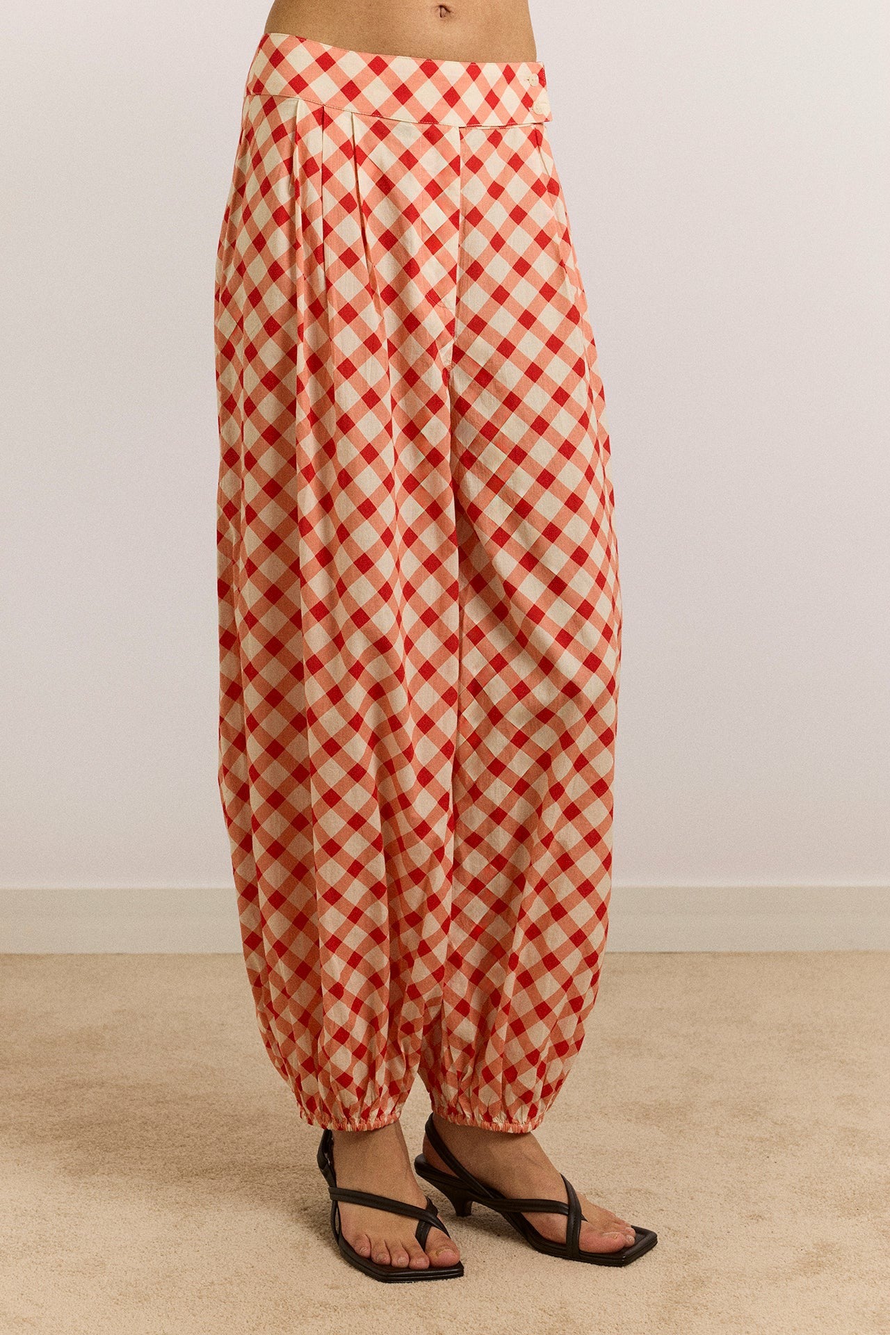 fernanda sheer trousers - red gingham