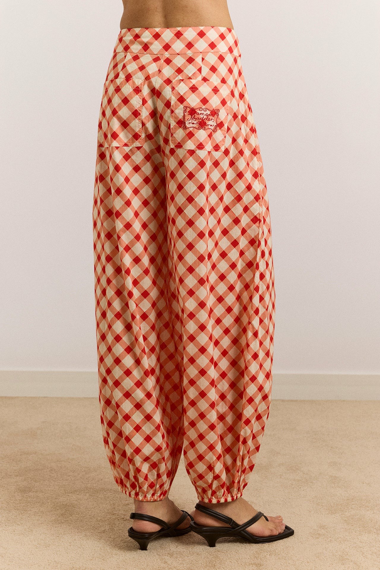 fernanda sheer trousers - red gingham