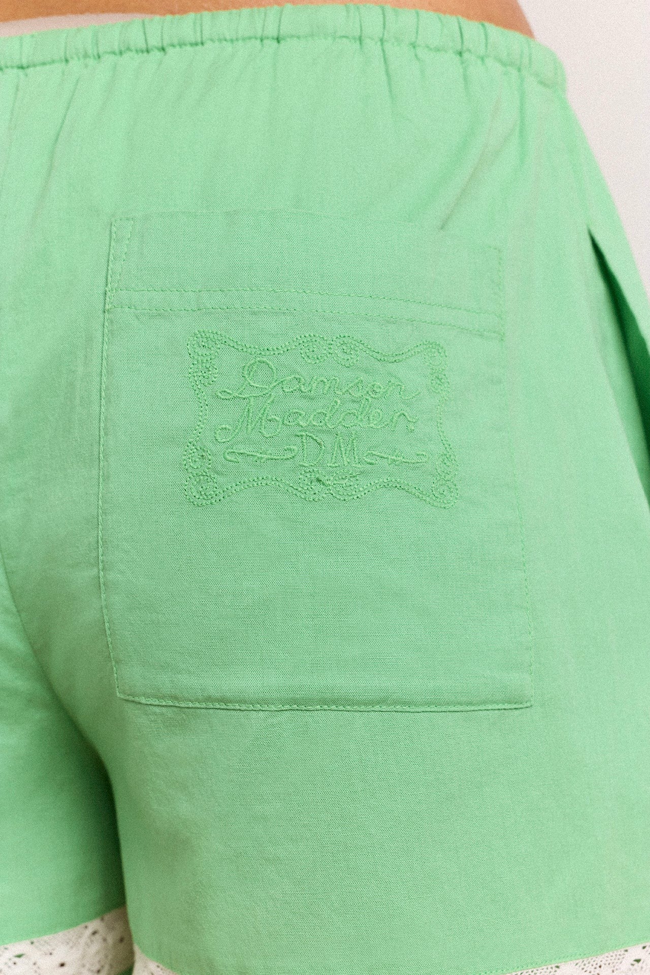 jovie lace insert shorts - mint