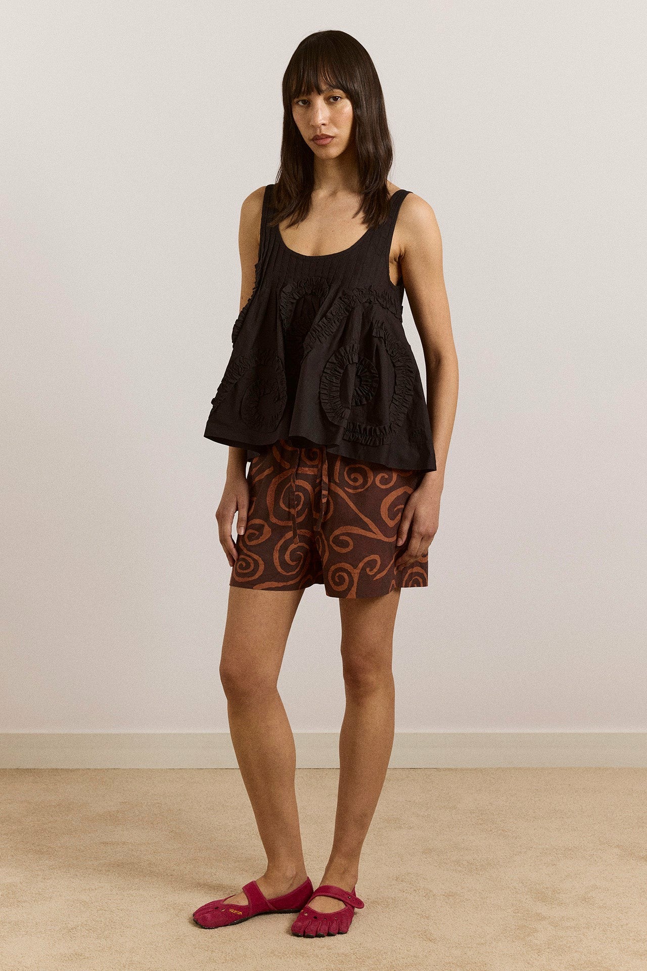 afina pull on short - swirl print
