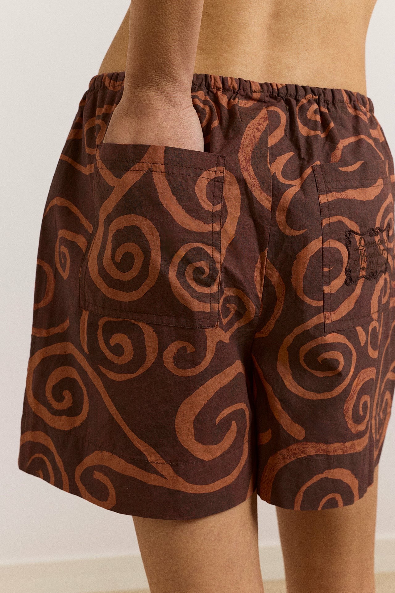 afina pull on short - swirl print