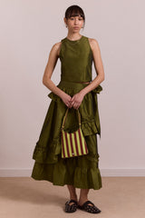 constance midi skirt - olive