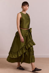 constance midi skirt - olive