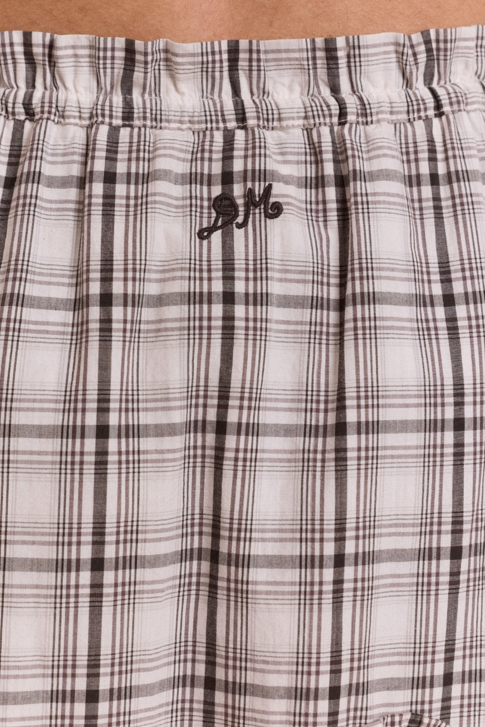 catie ruffle midi skirt - greyscale check