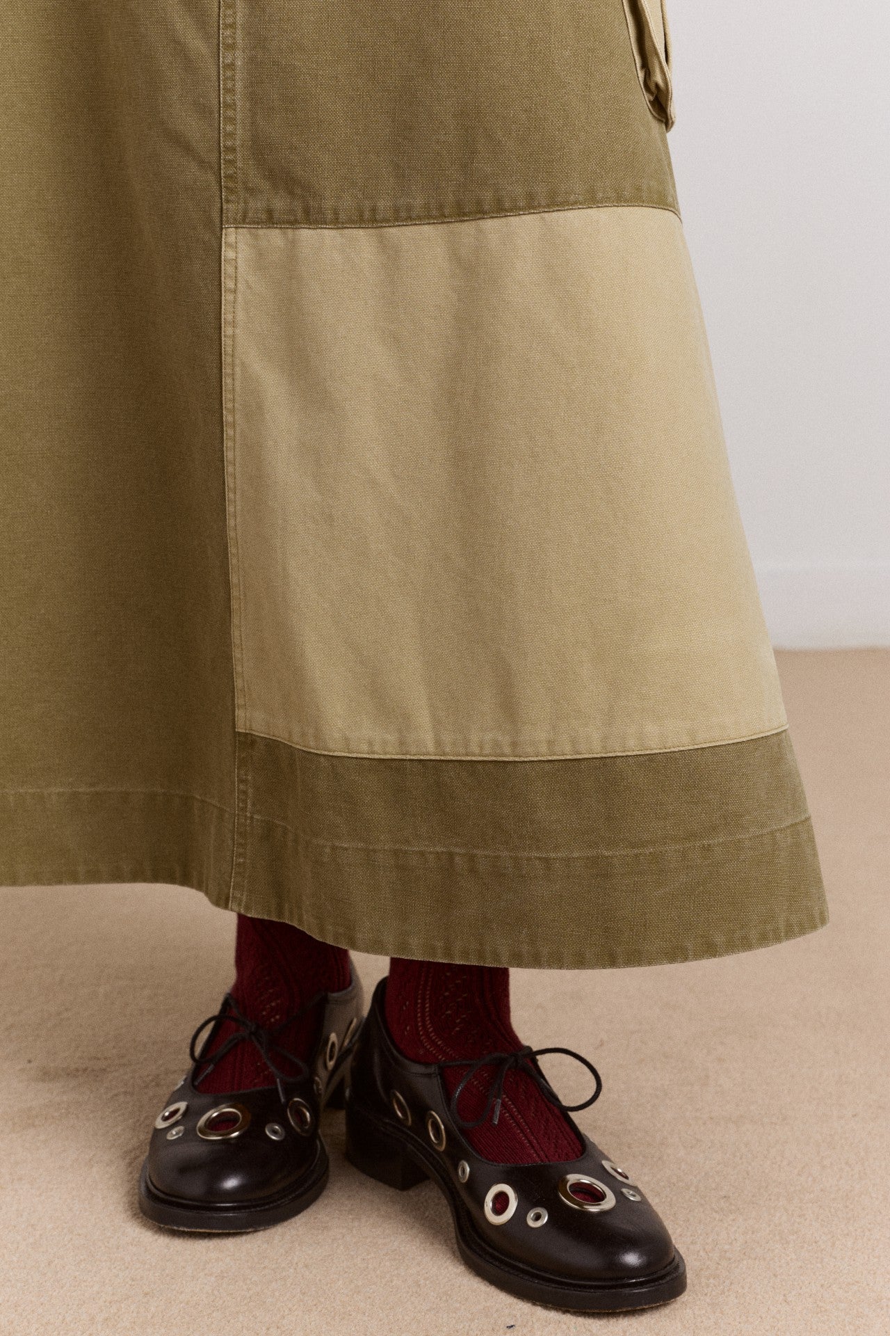 marcelle barn midi skirt - olive