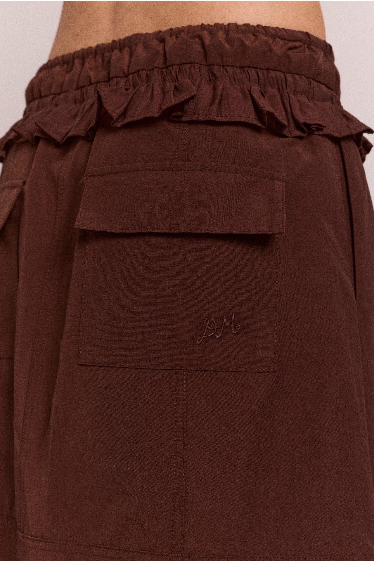 amber double layer midi skirt - choc