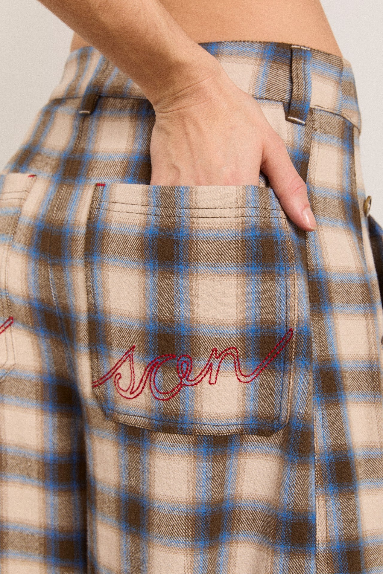 mara trouser - blur brushed check