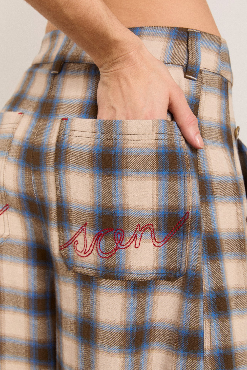 mara trouser - blur brushed check