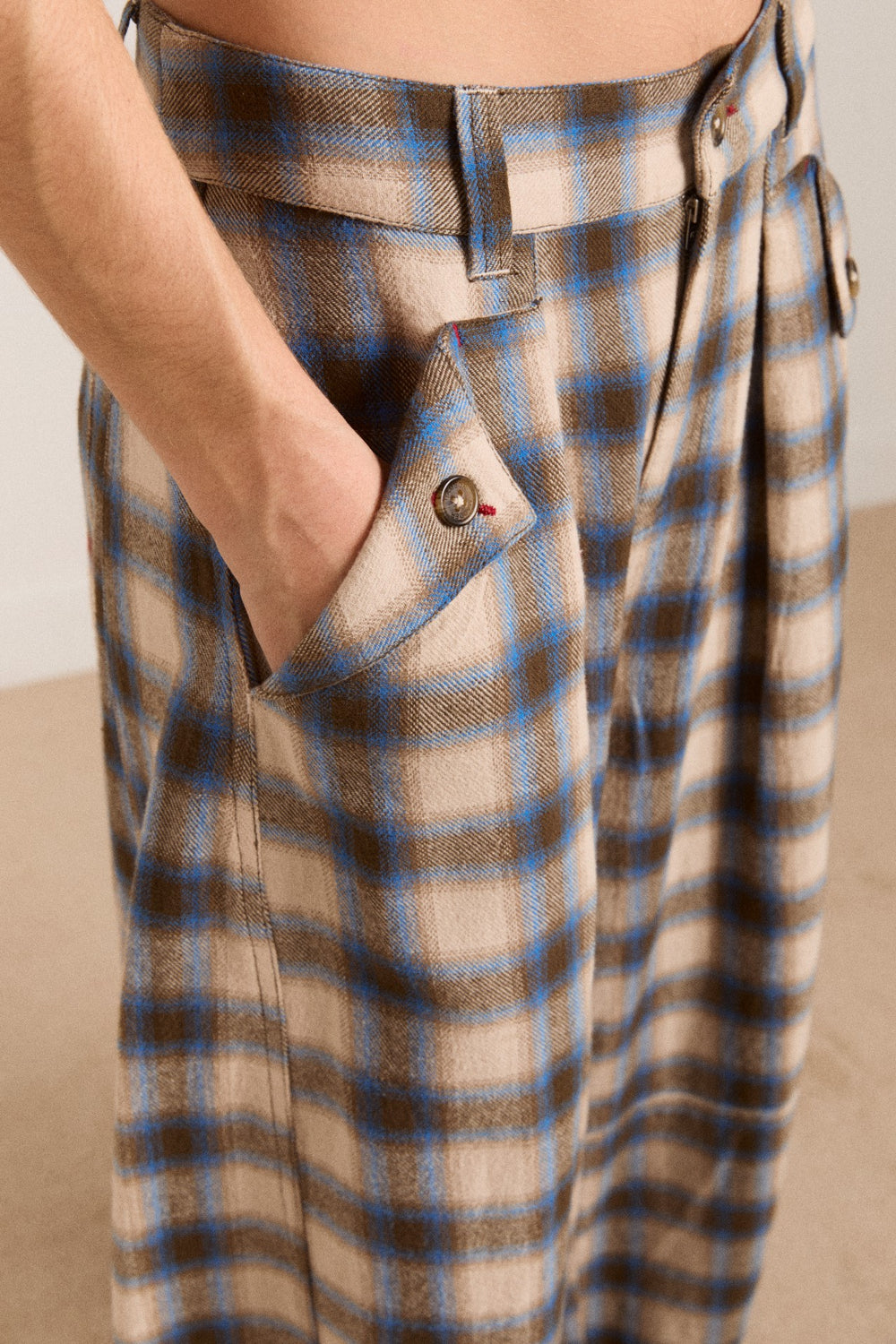 mara trouser - blur brushed check