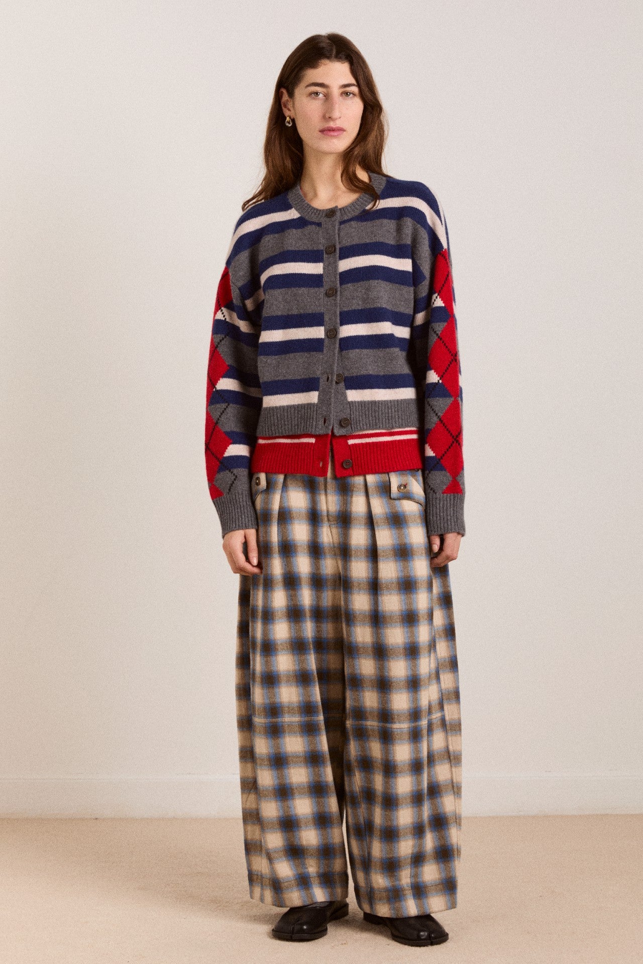 mara trouser - blur brushed check