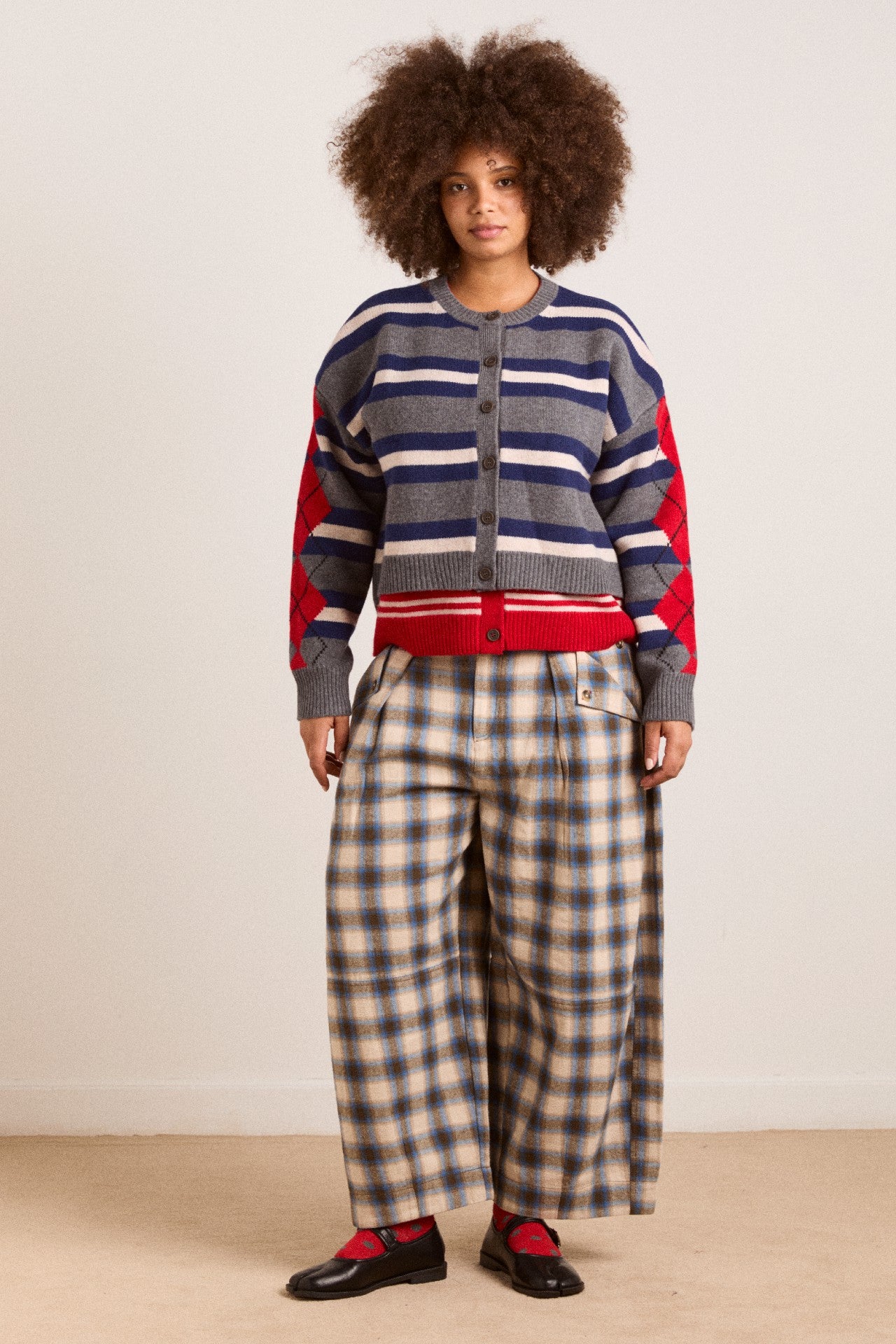 mara trouser - blur brushed check