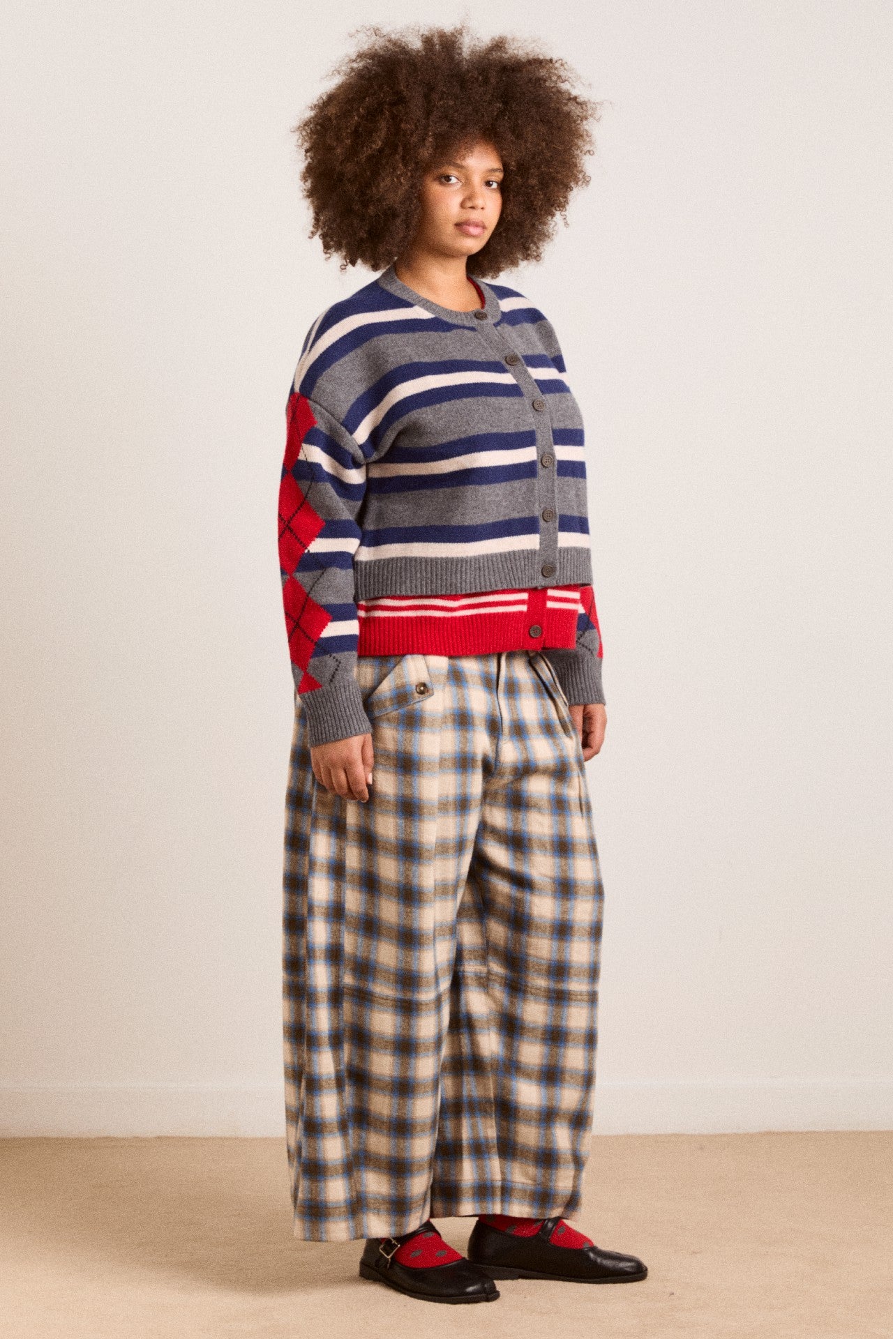 mara trouser - blur brushed check
