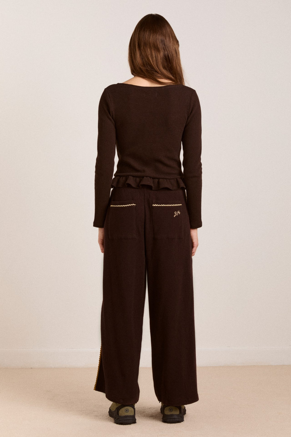 piper waffle jogger - chocolate