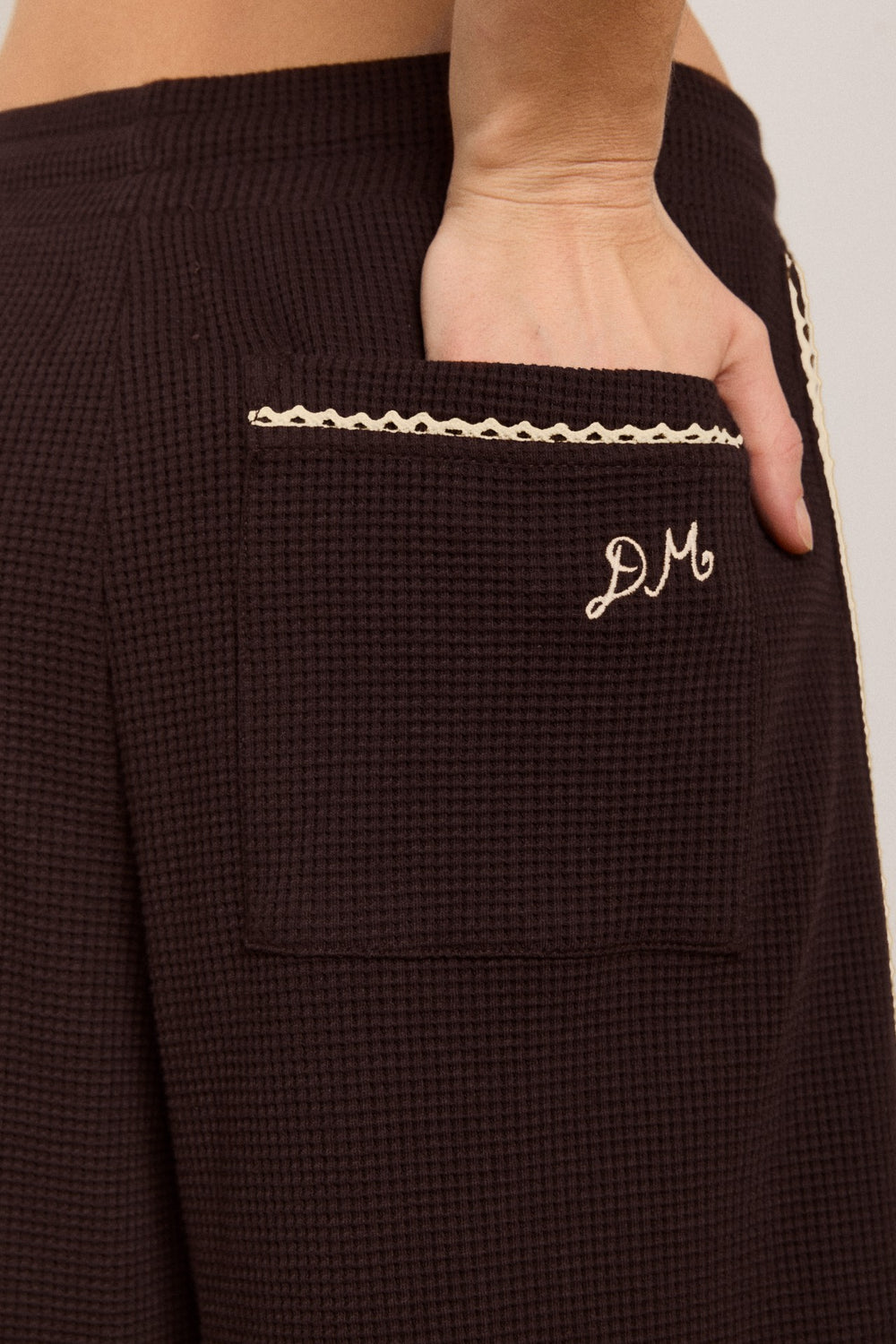 piper waffle jogger - chocolate