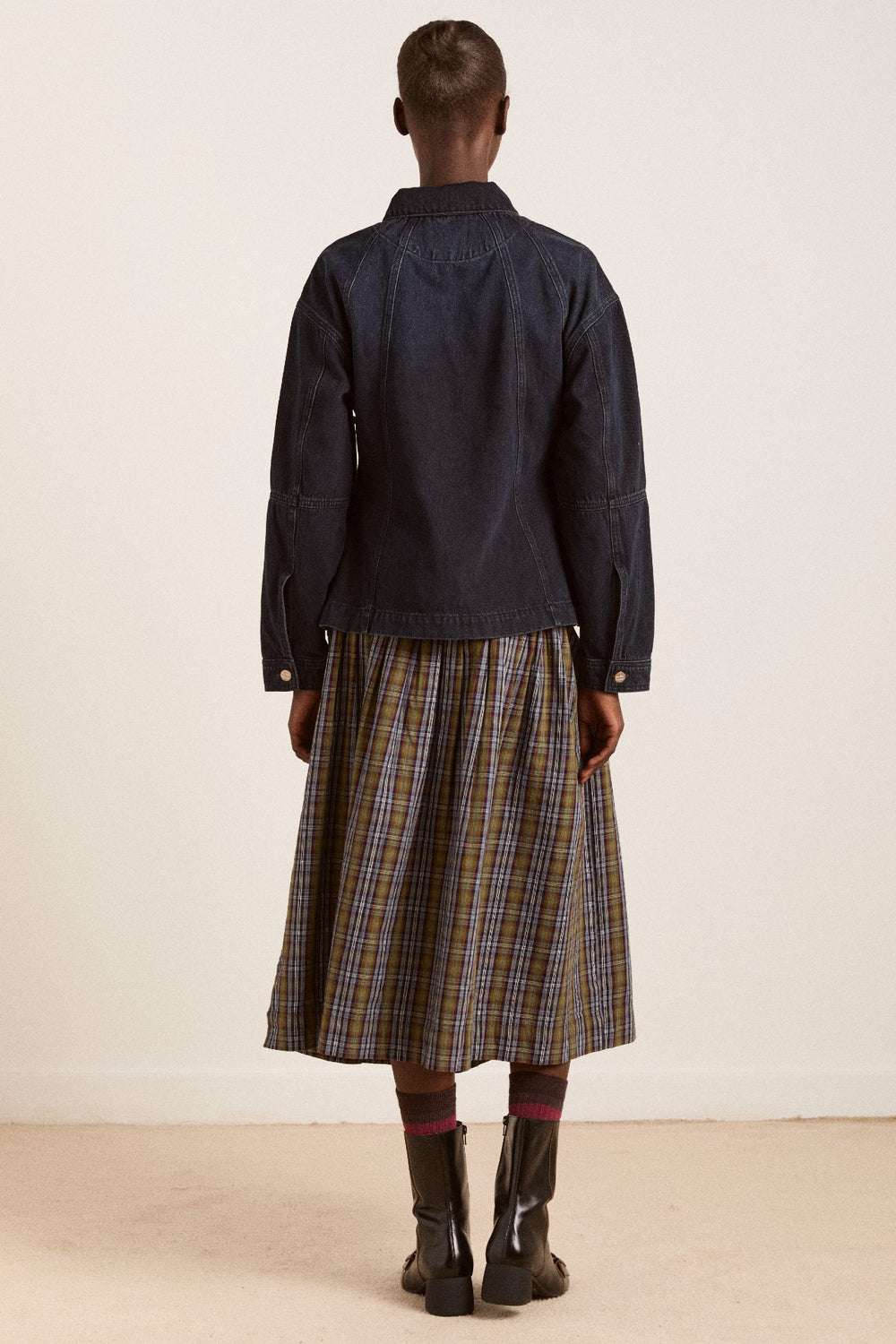 josie midi skirt - multi check