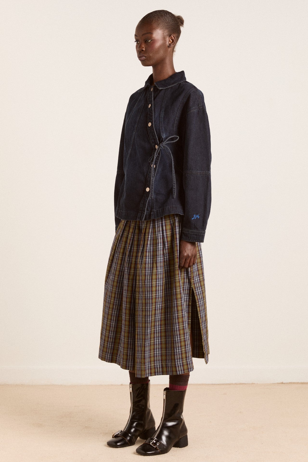 josie midi skirt - multi check