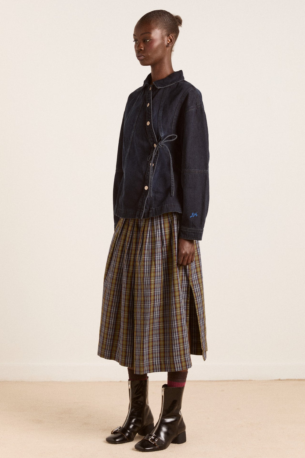 josie midi skirt - multi check