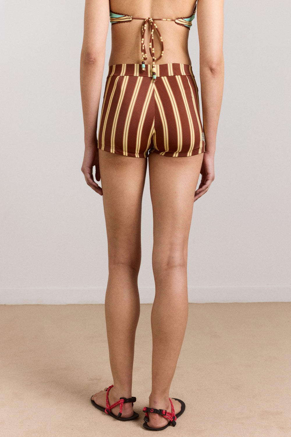 trudi boy short - brown stripe print