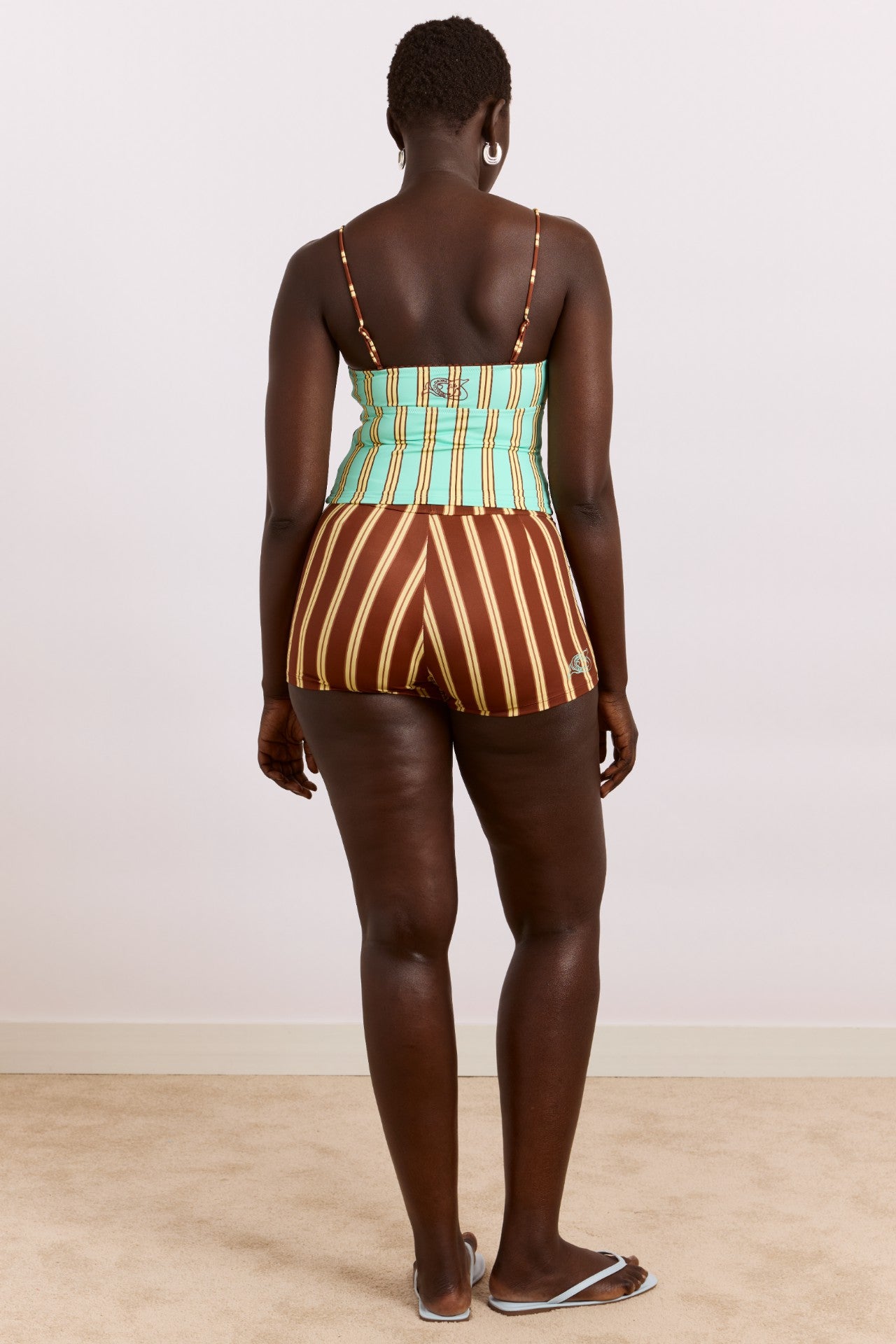 trudi boy short - brown stripe print