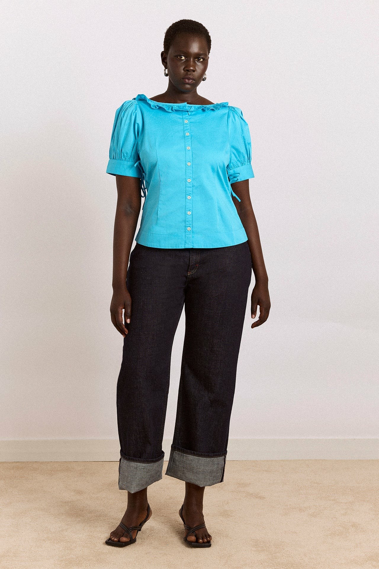 anke blouse - river blue