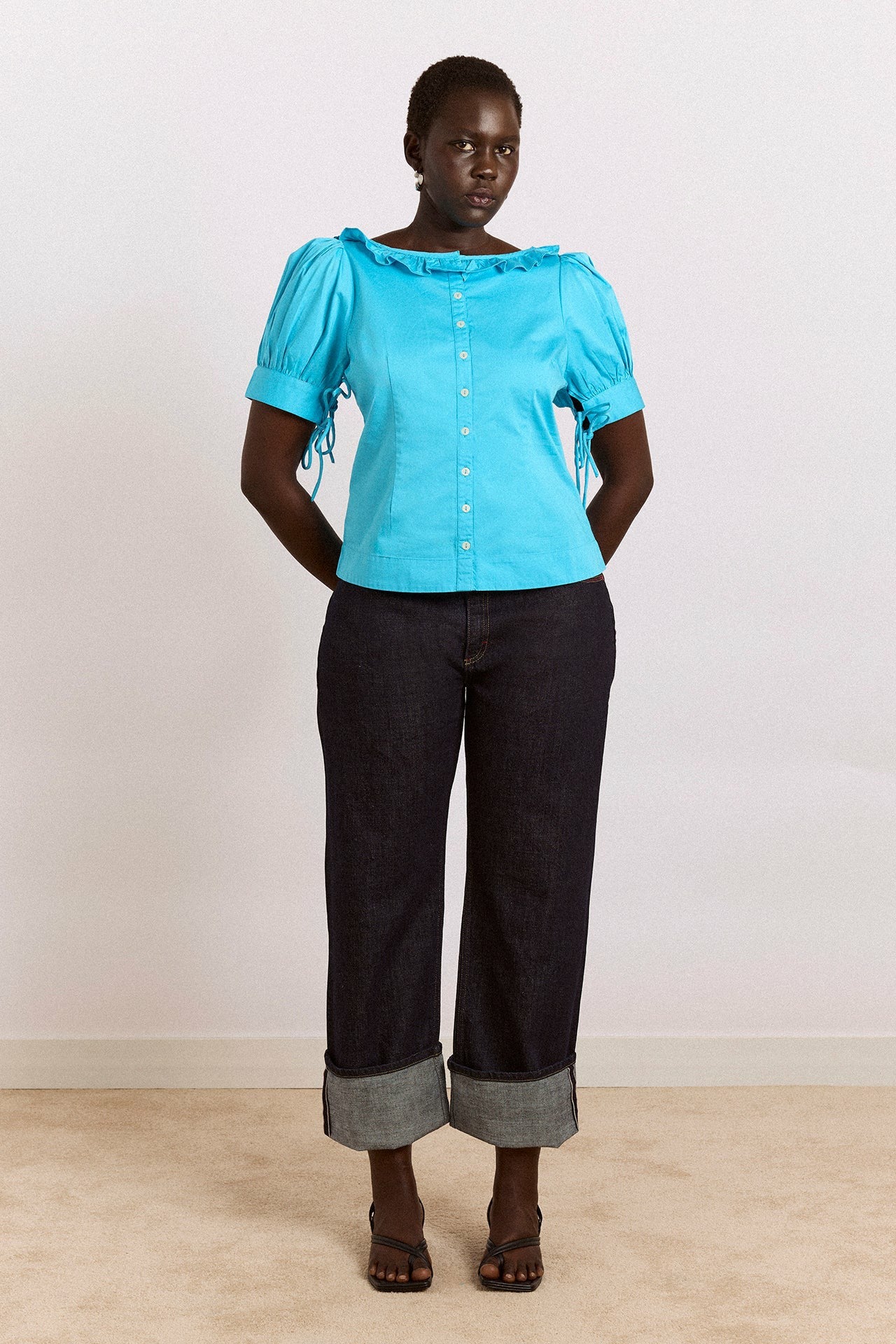 anke blouse - river blue
