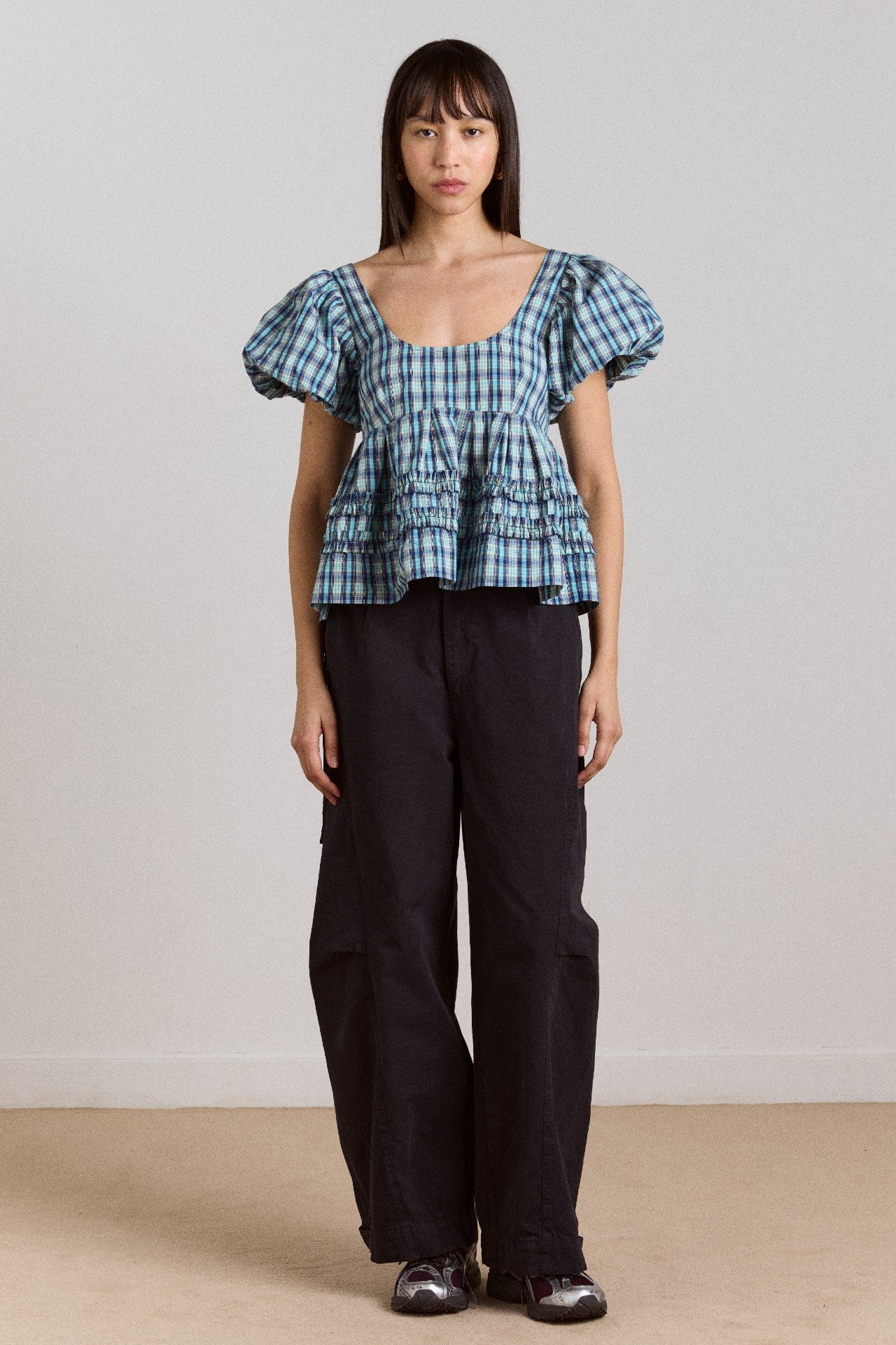 summer joy blouse- tomboy check