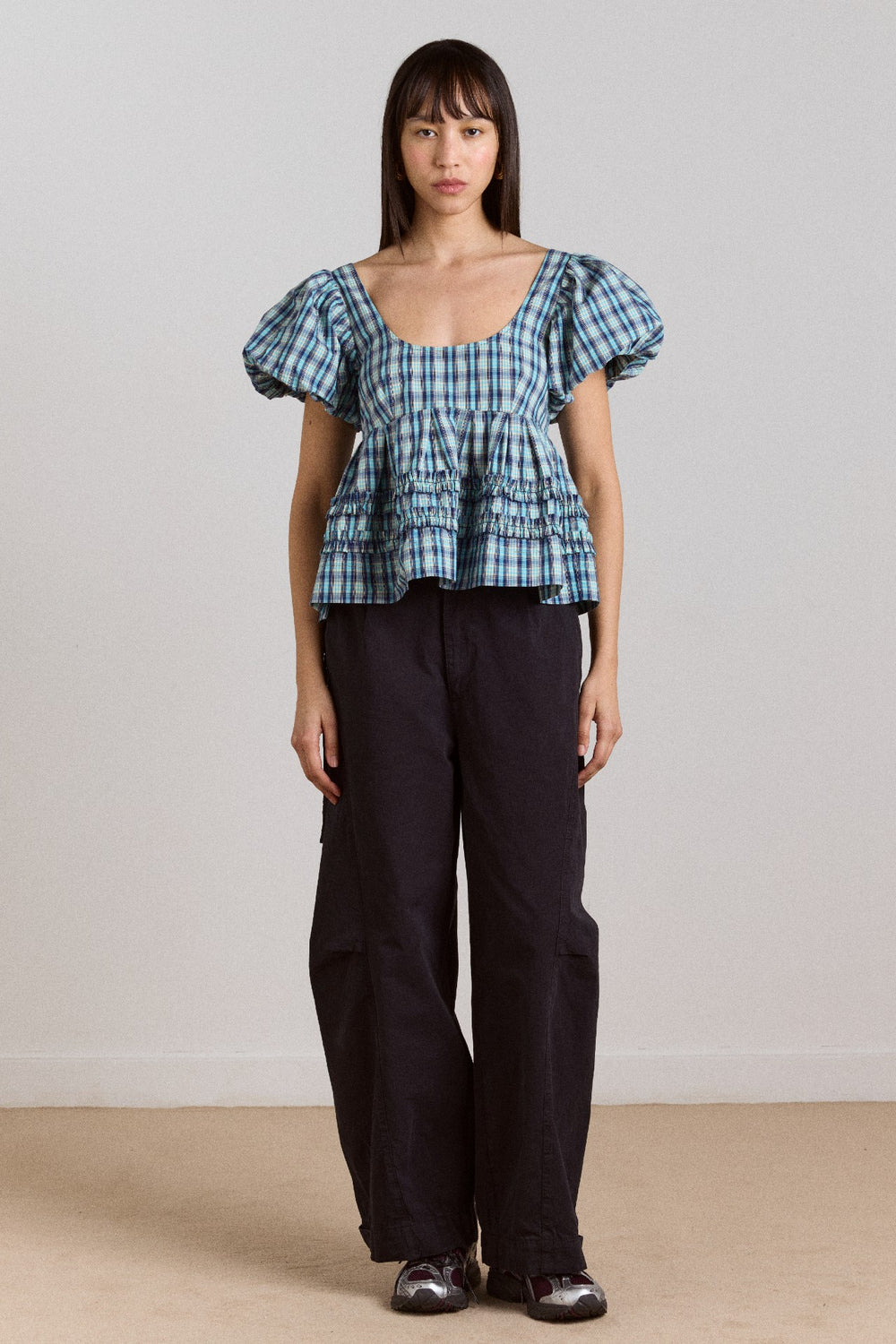 summer joy blouse- tomboy check