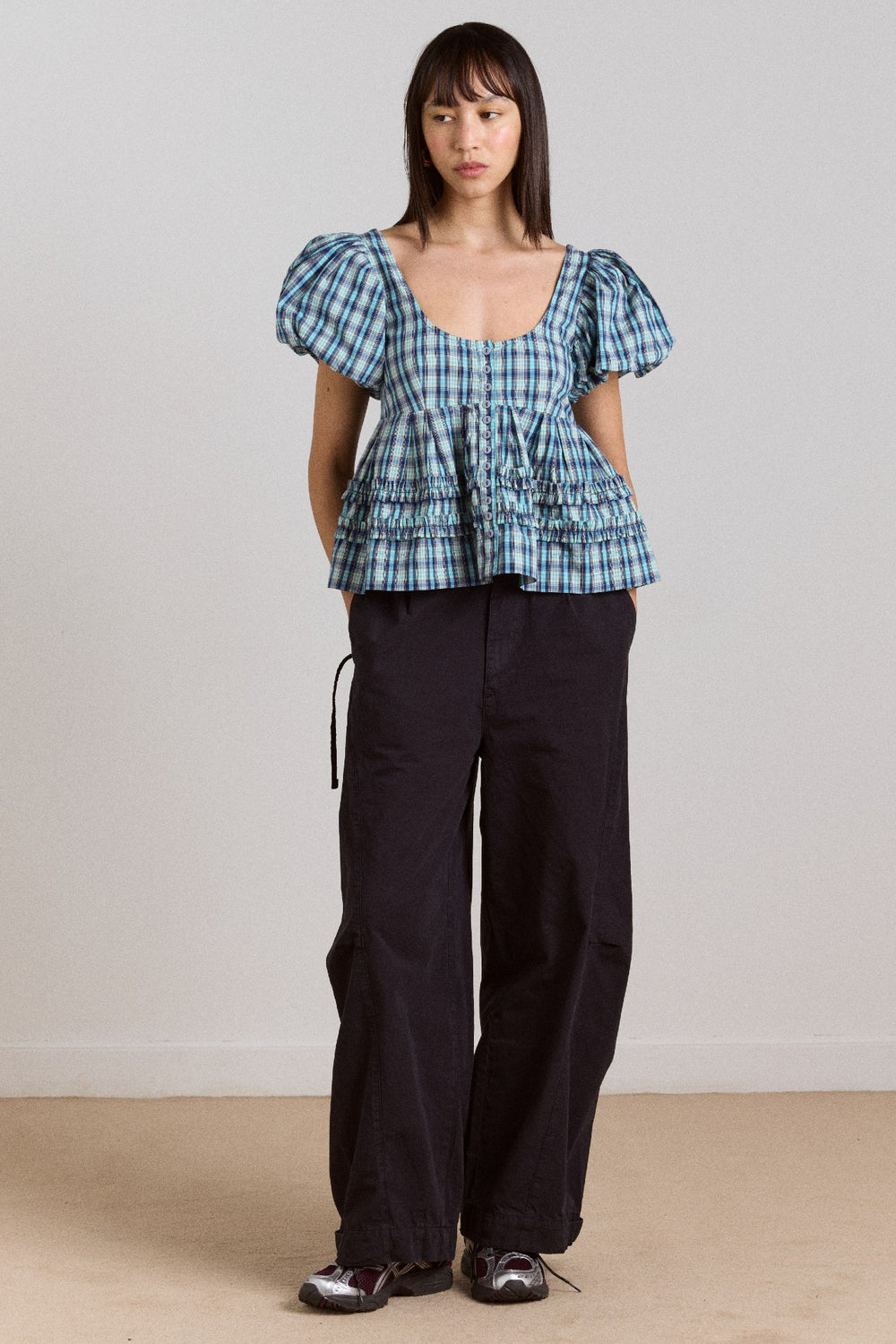 summer joy blouse- tomboy check