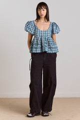 summer joy blouse- tomboy check
