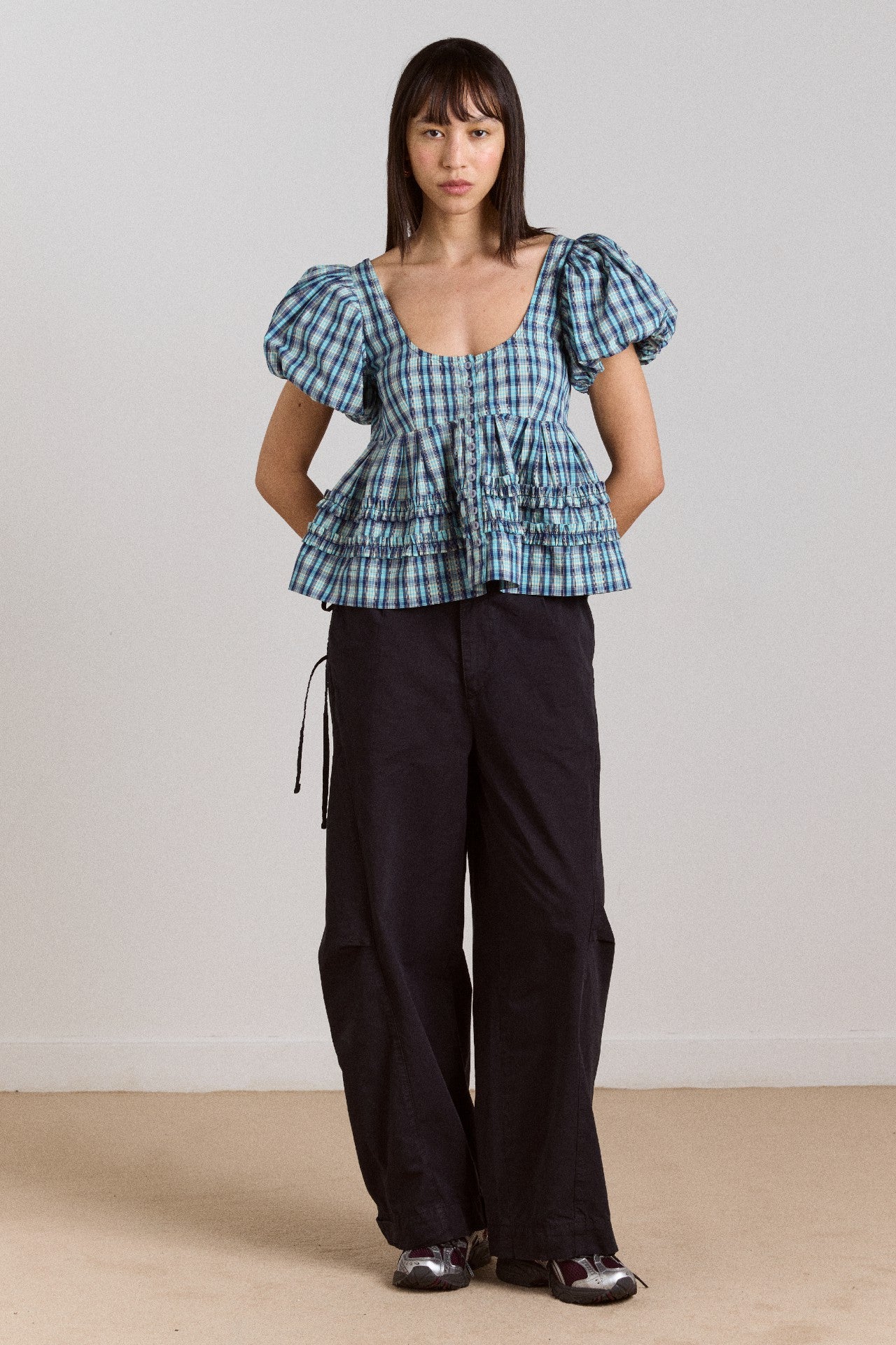 summer joy blouse- tomboy check