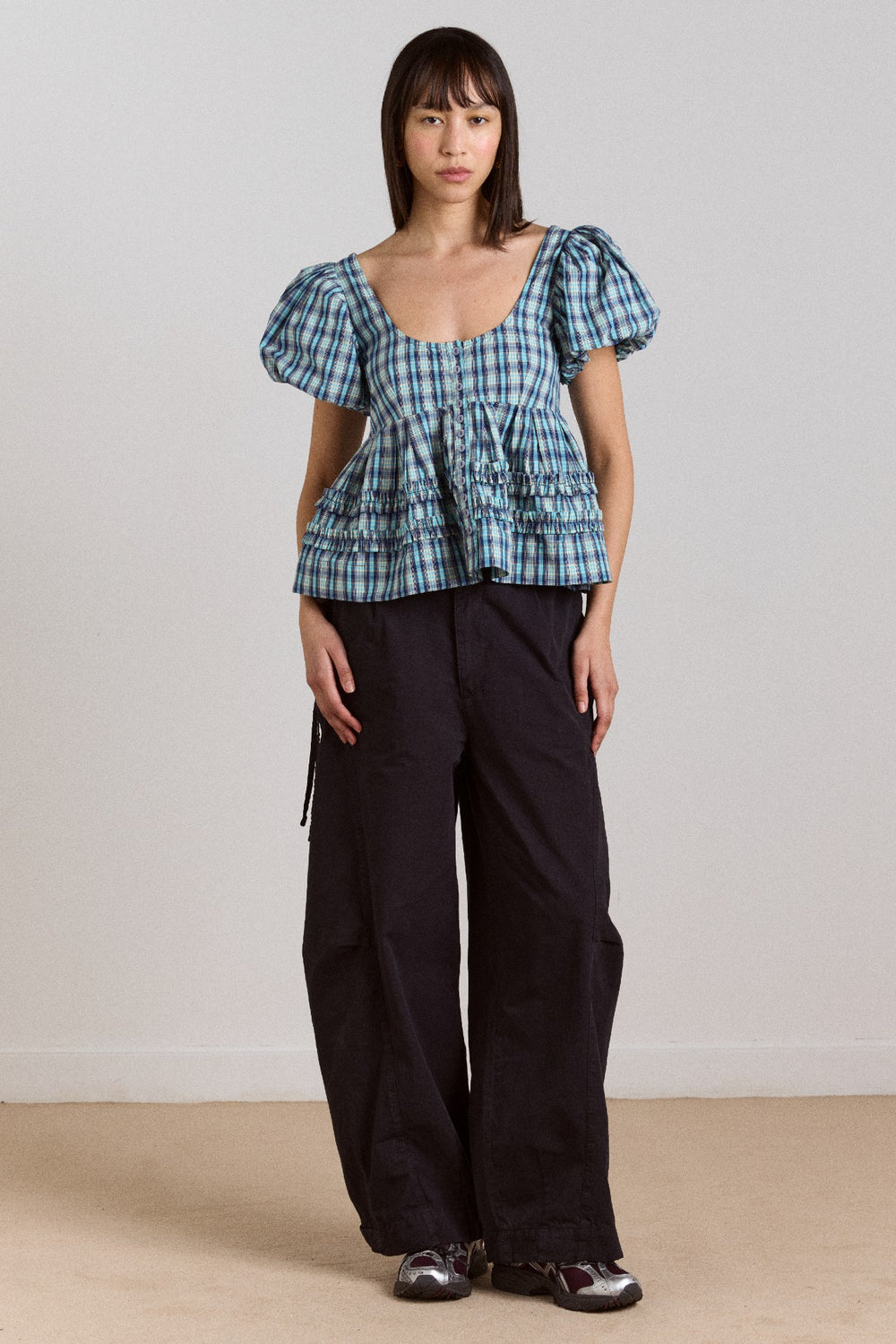 summer joy blouse- tomboy check