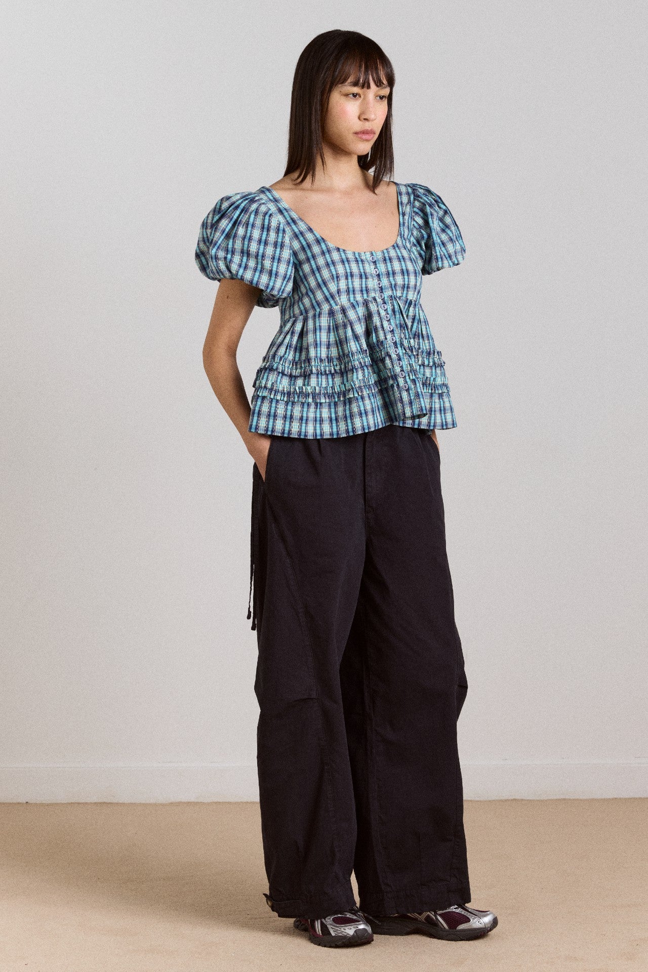 summer joy blouse- tomboy check