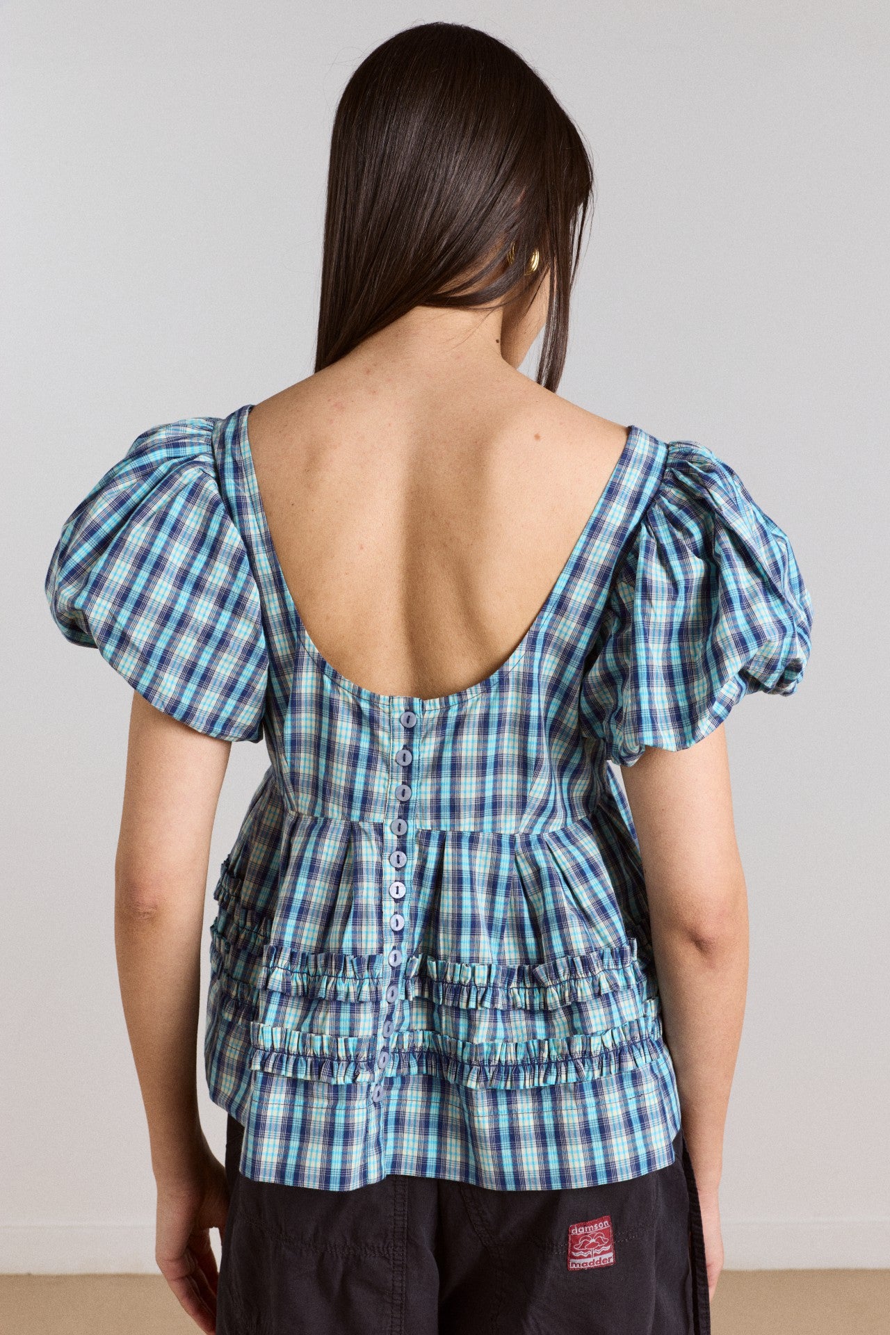 summer joy blouse- tomboy check