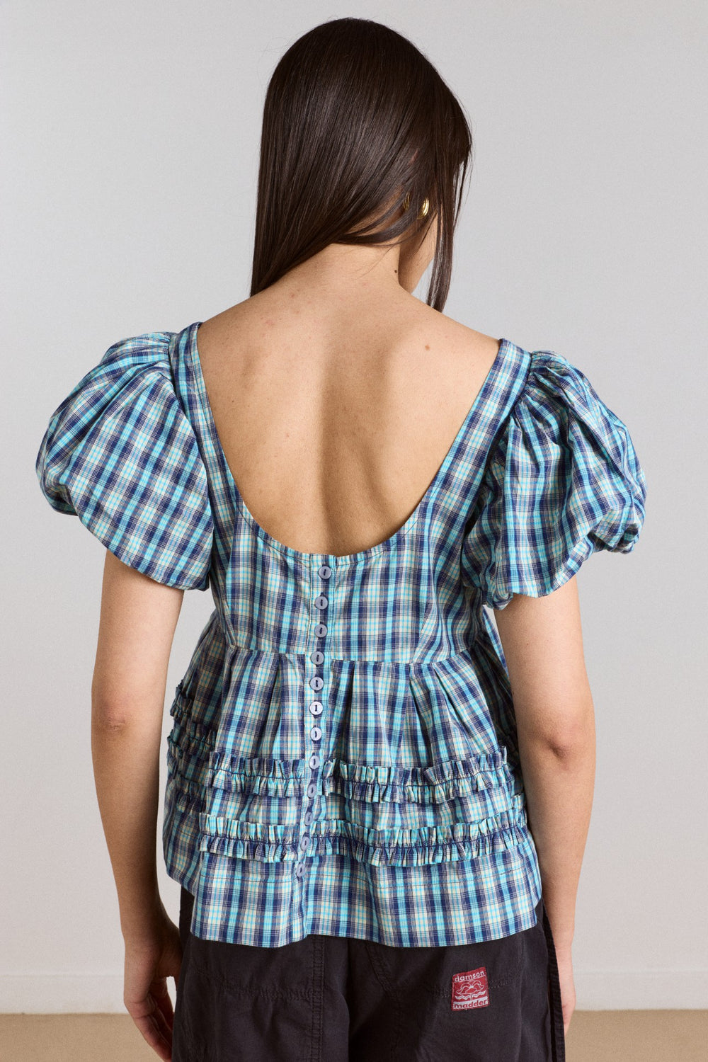 summer joy blouse- tomboy check