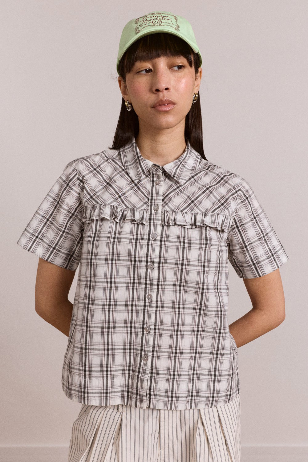 kirby shirt - greyscale check