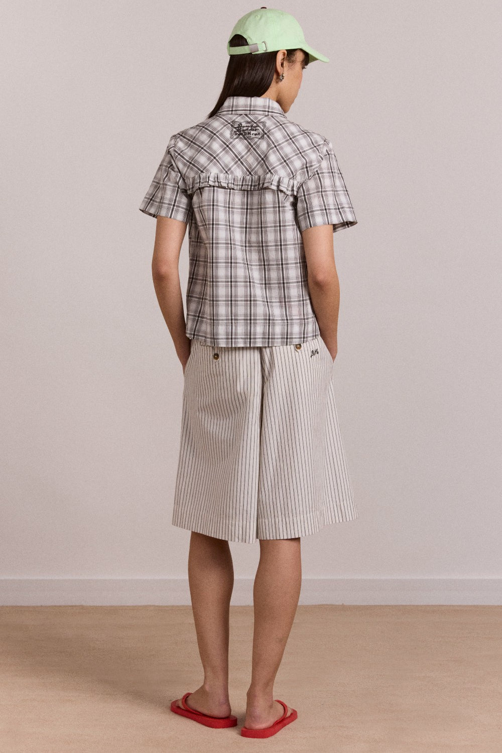 kirby shirt - greyscale check