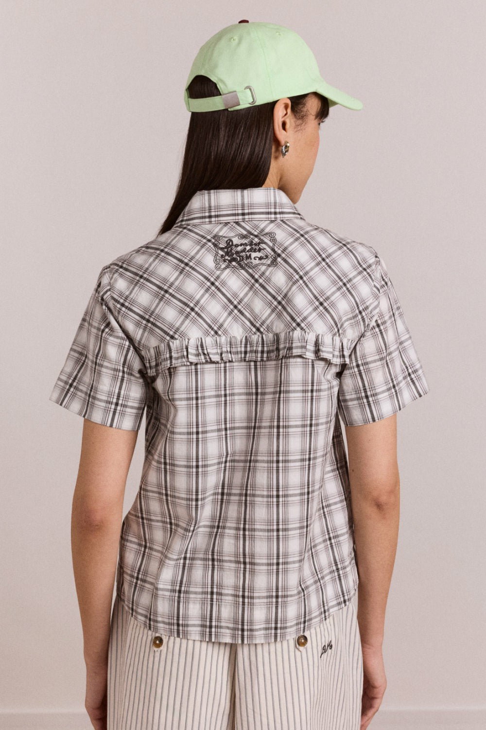 kirby shirt - greyscale check