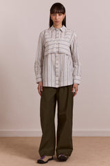 valeria double layer shirt - caraway stripe