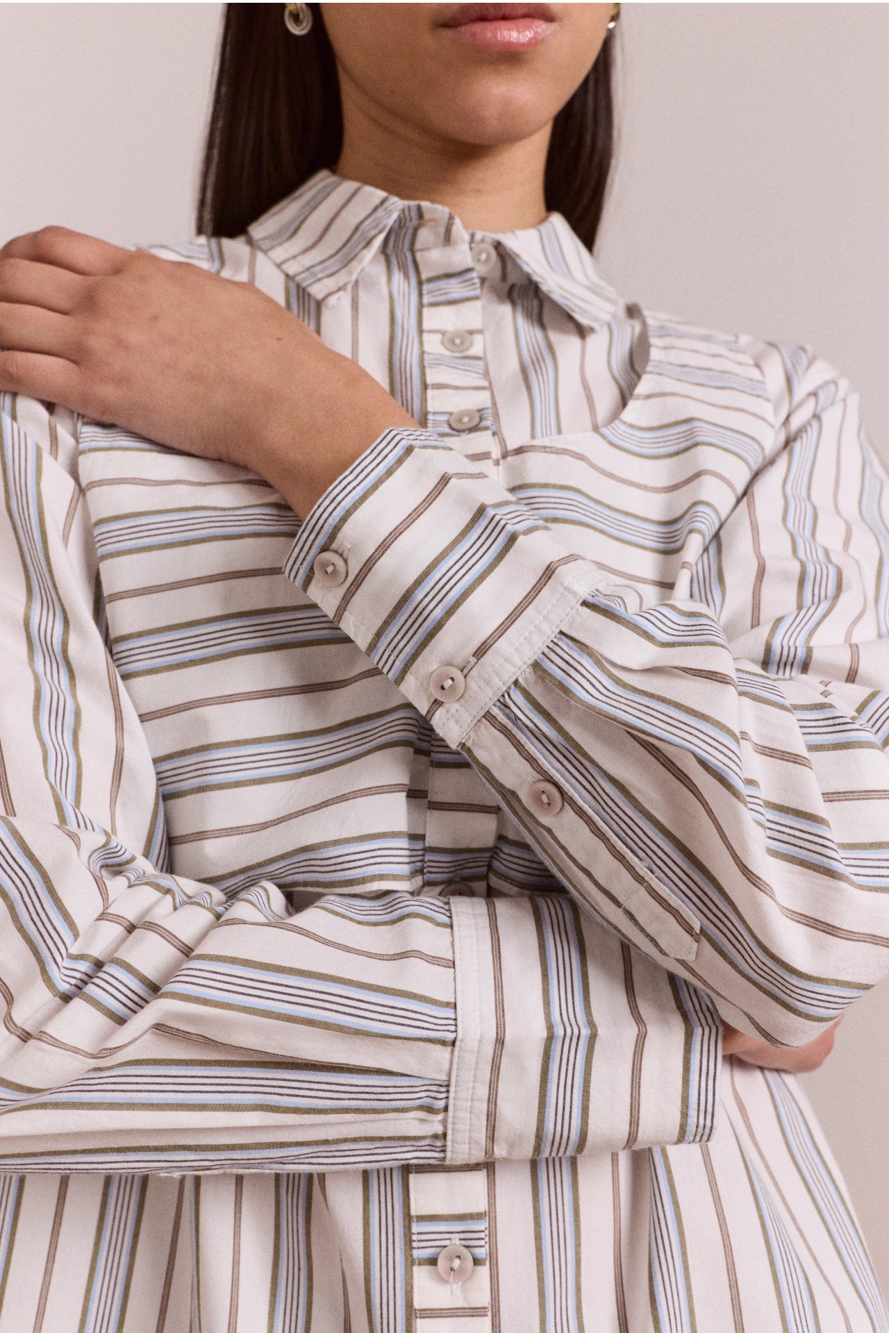 valeria double layer shirt - caraway stripe