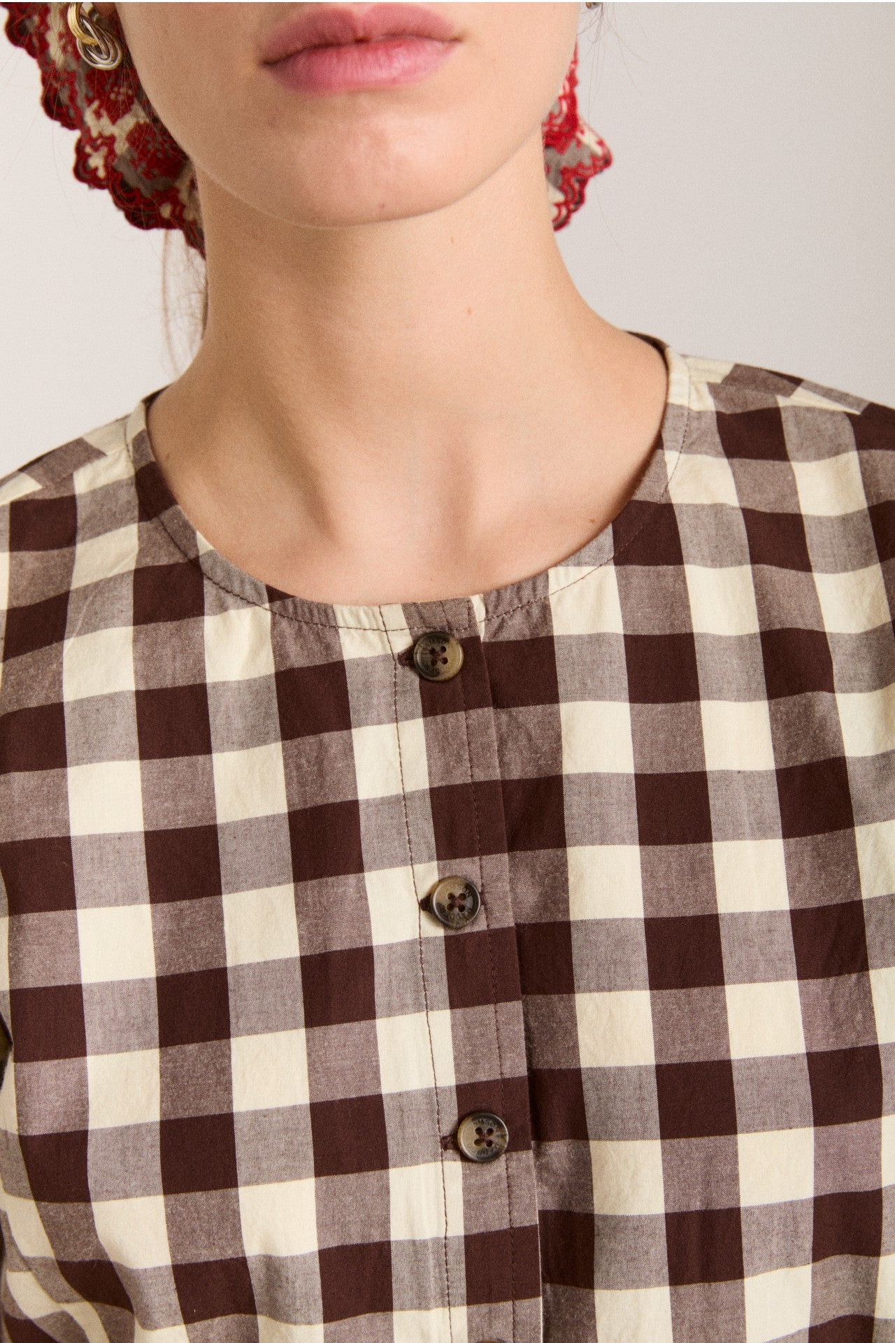 madison blouse - butter gingham