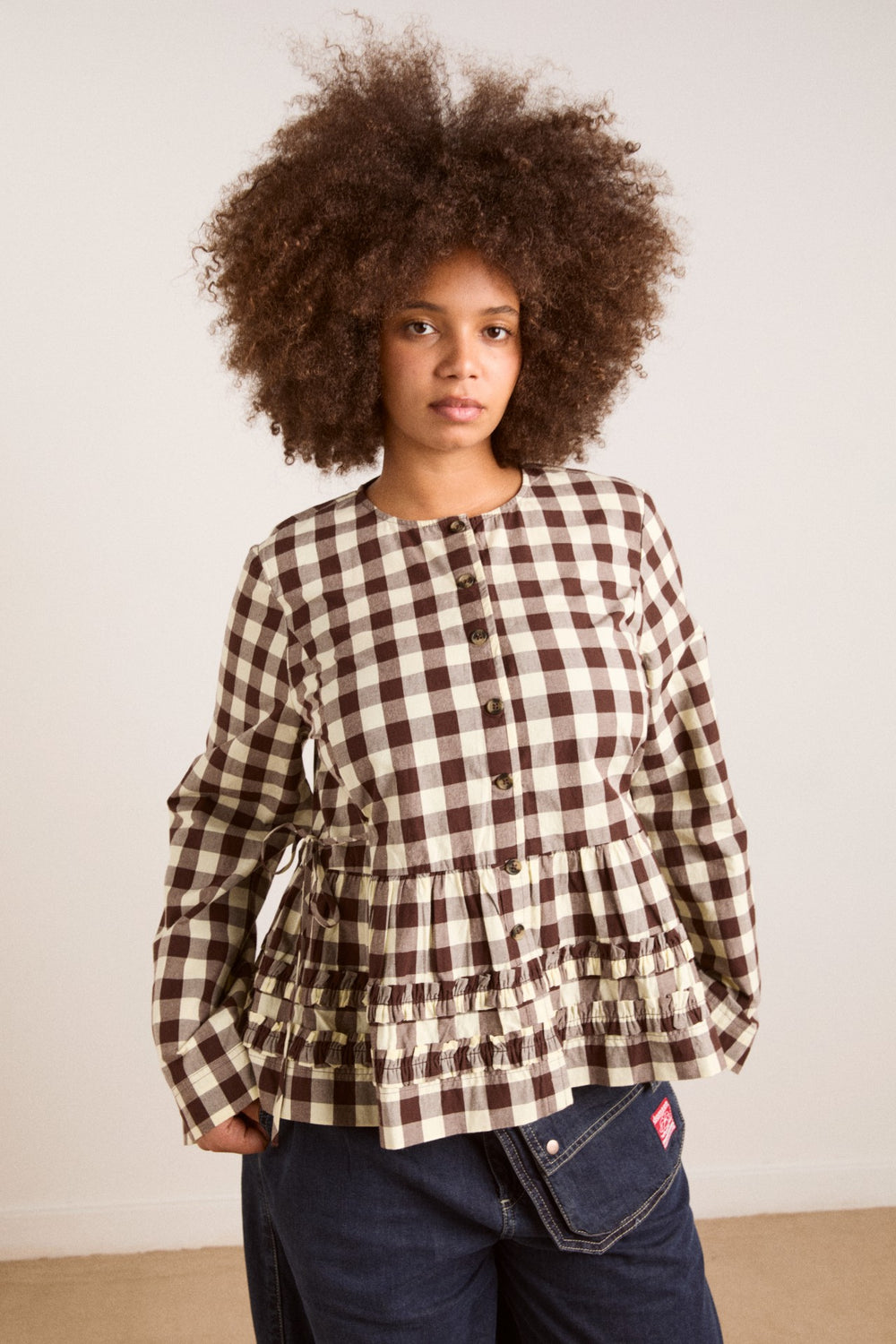 madison blouse - butter gingham