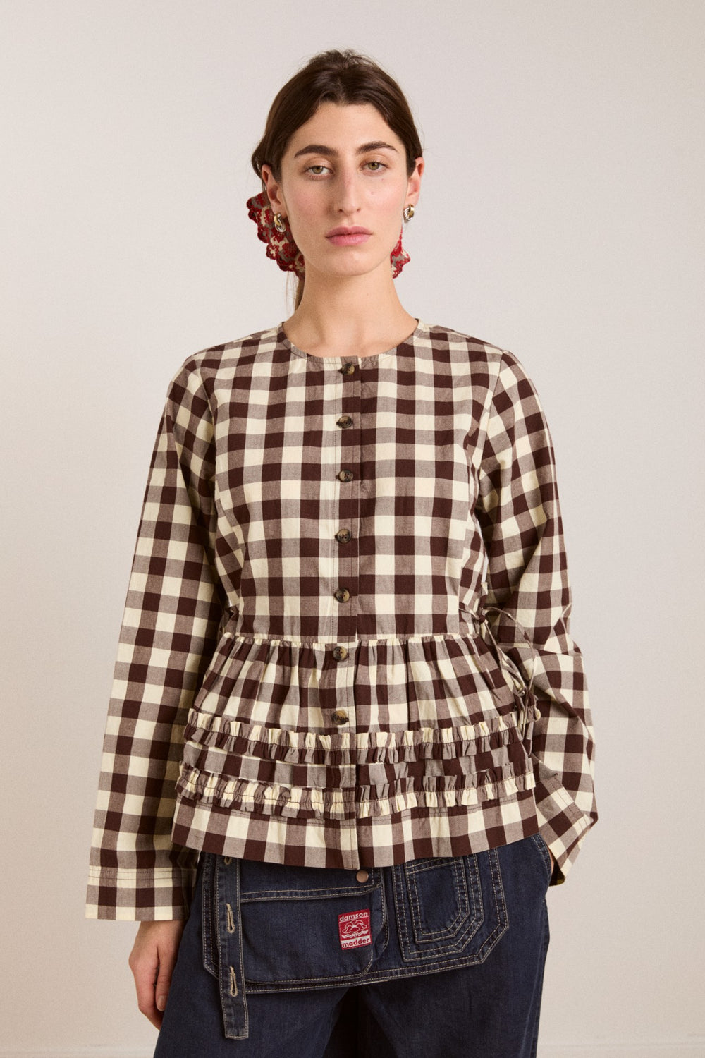 madison blouse - butter gingham