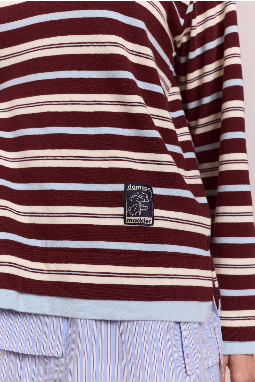 noah cinch layered rugby - choc stripe