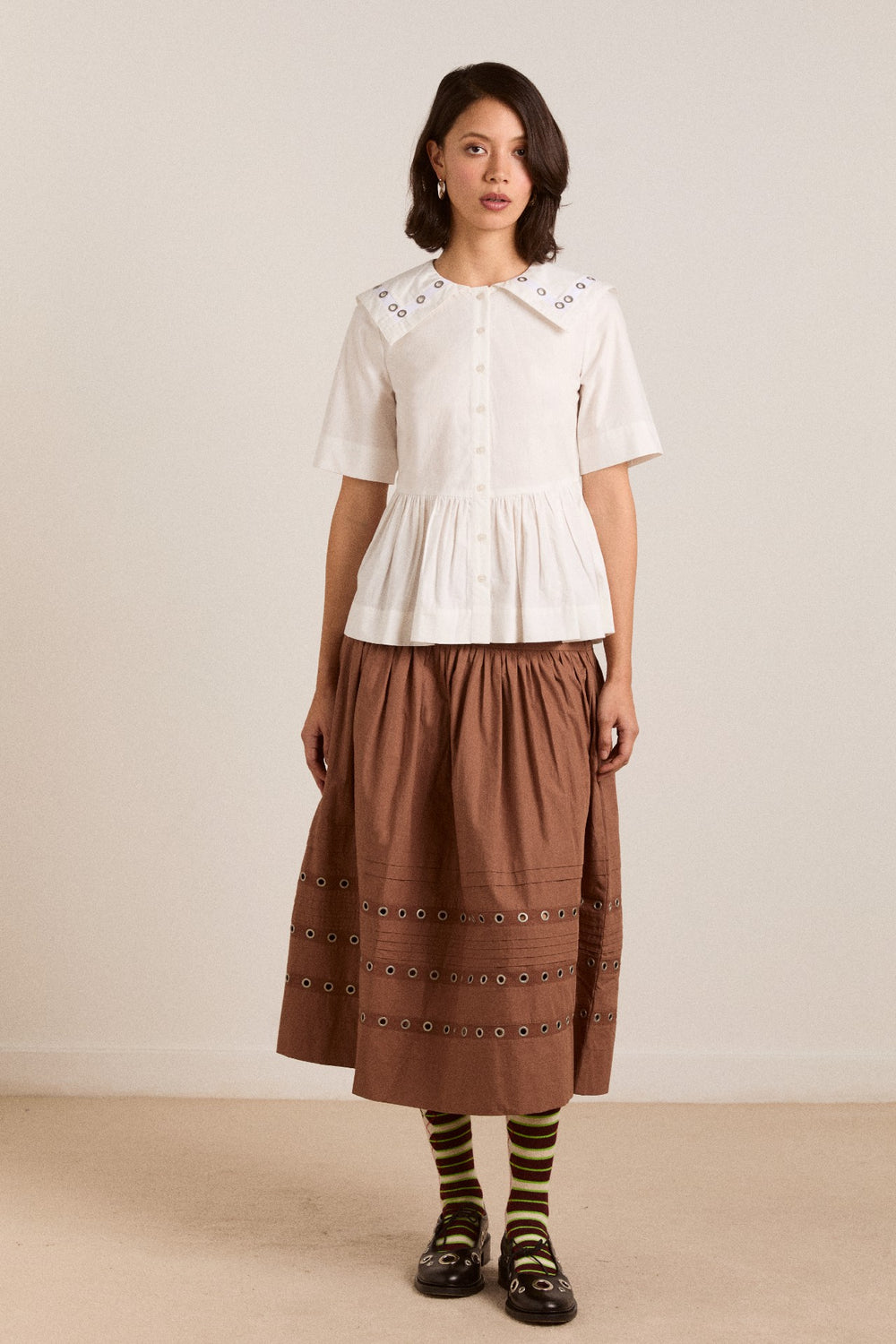 cyrus eyelet blouse - white