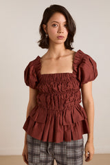 lyza blouse - brick